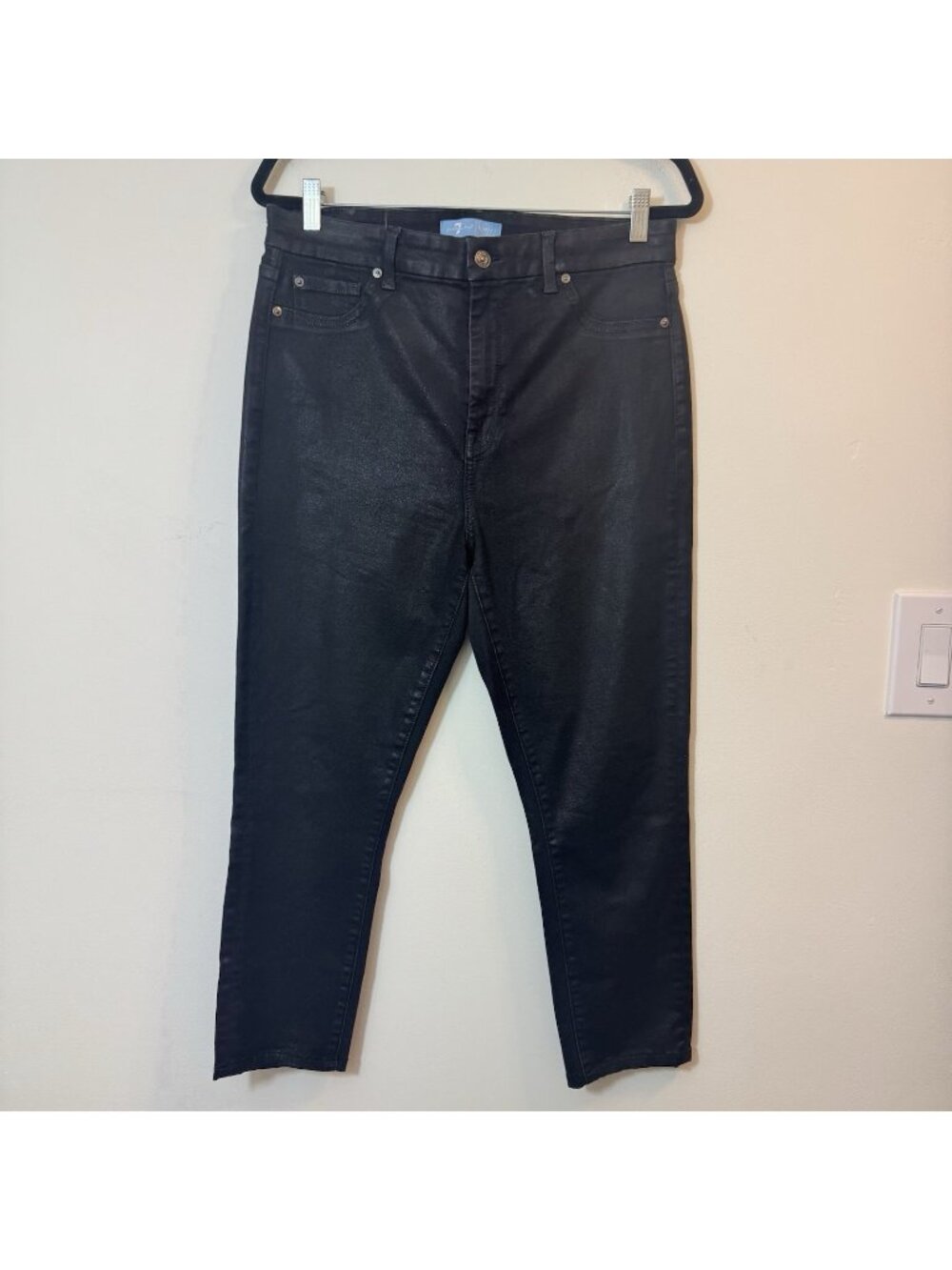 7 For All Mankind Blair Coated Crop Skinny Jeans Women’s Size 32 Stretch